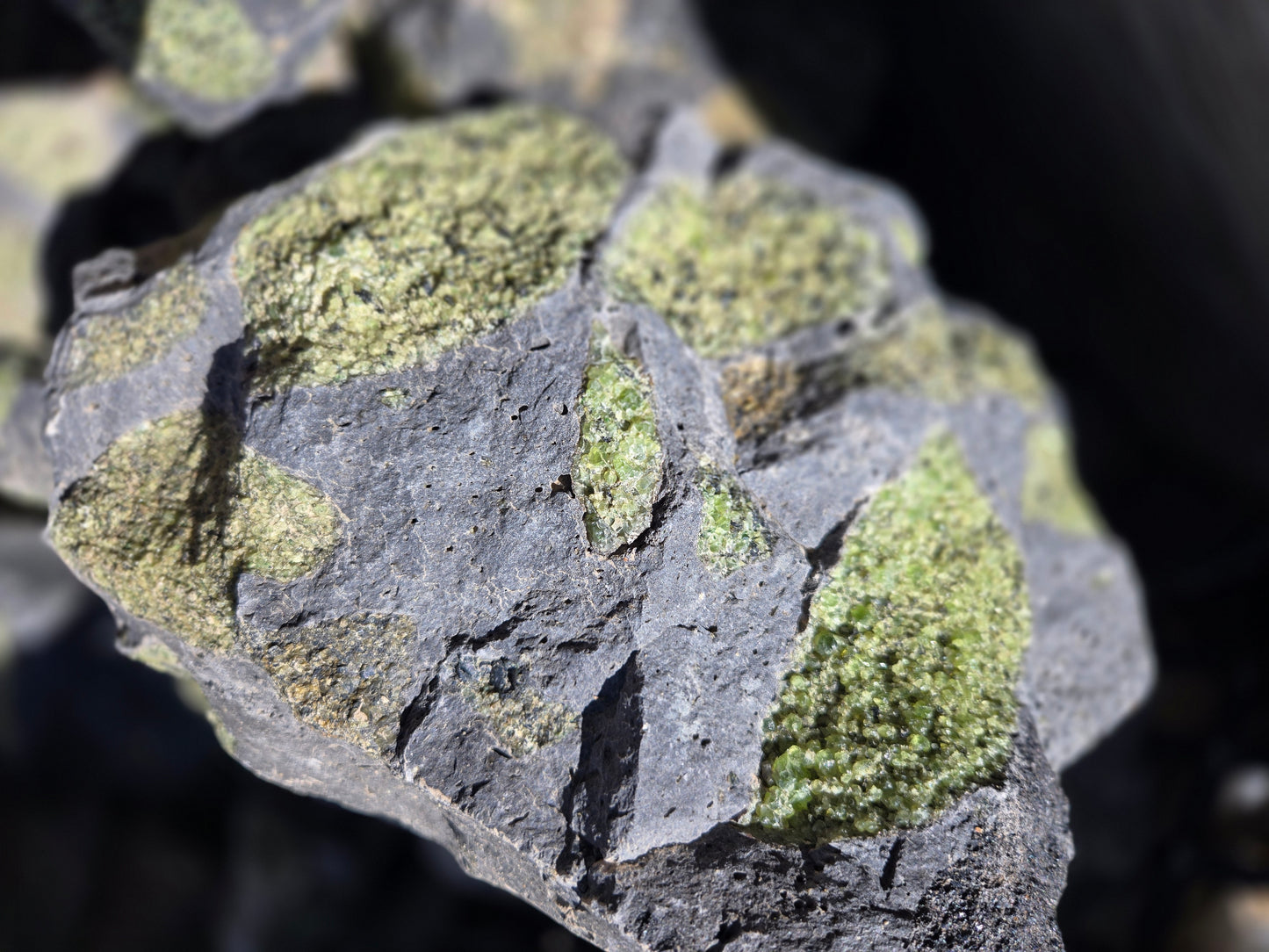 Peridot in Basalt Matrix