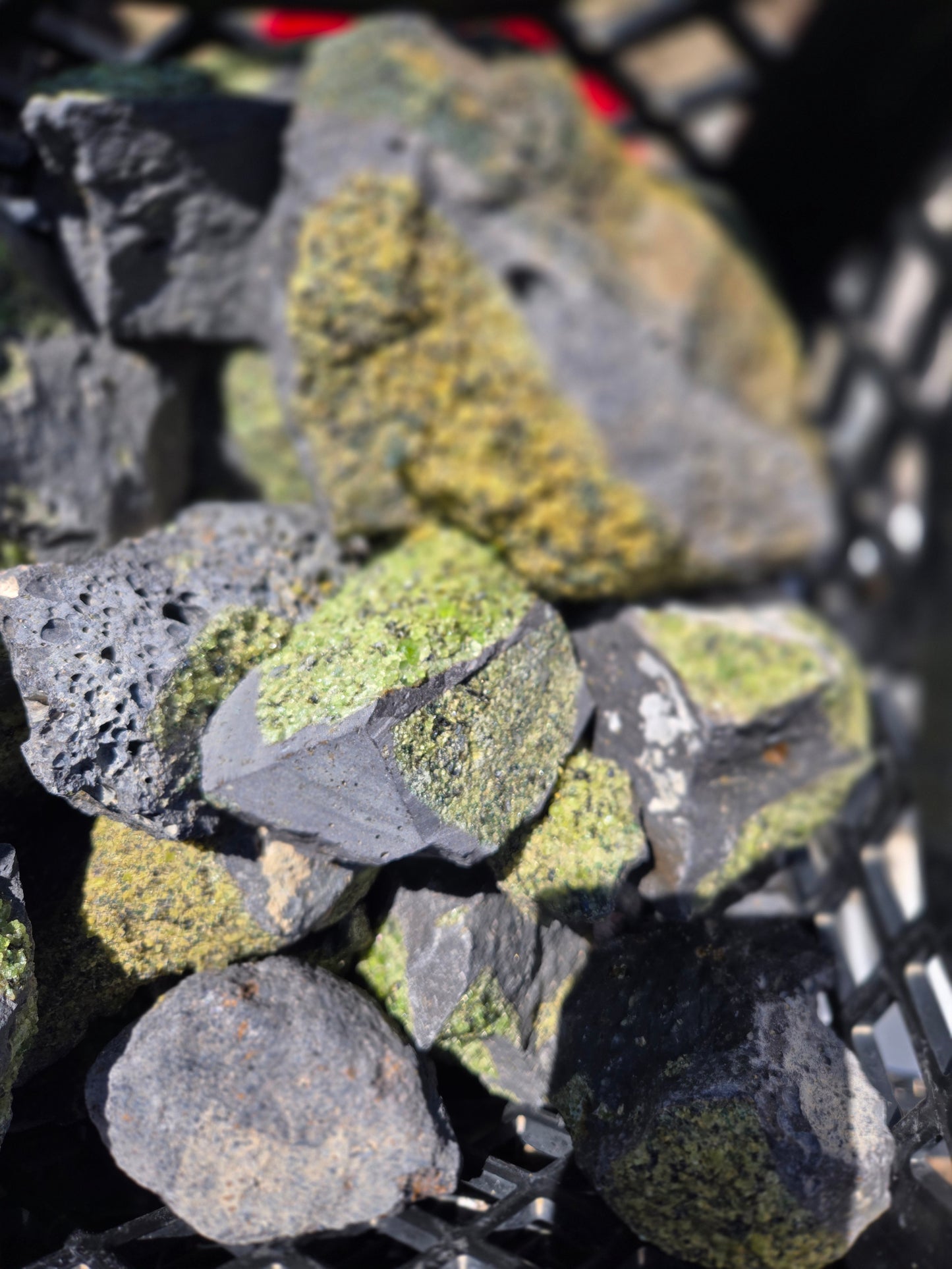 Peridot in Basalt Matrix