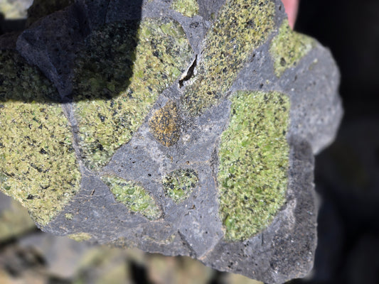 Peridot in Basalt Matrix