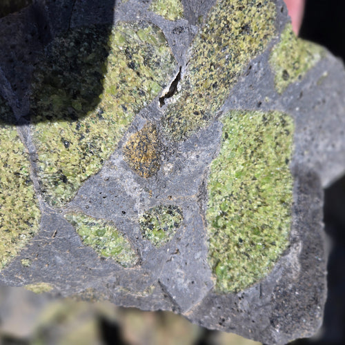 Peridot in Basalt Matrix