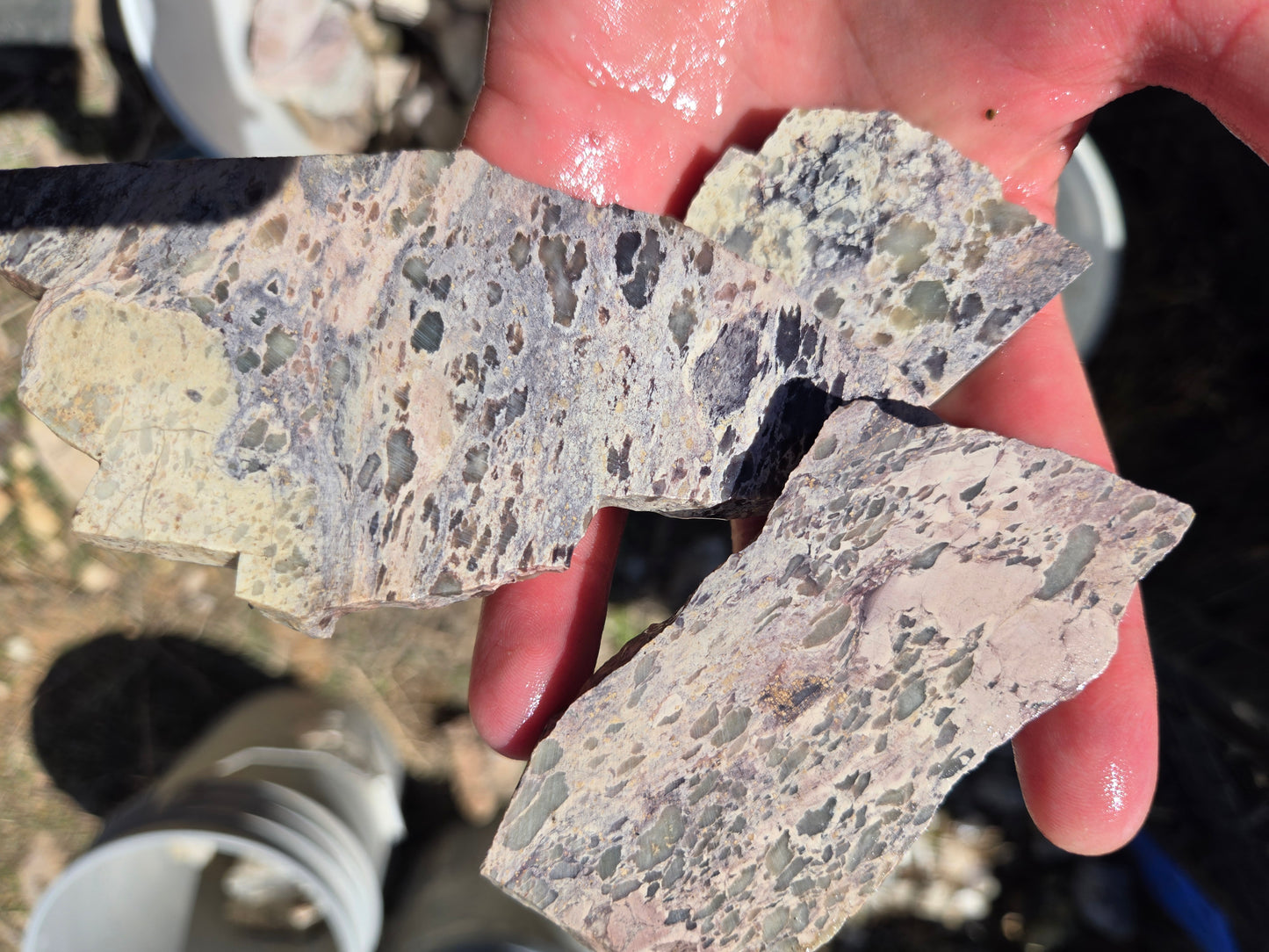 Chalcosiderite in Rhyolite & Alunite