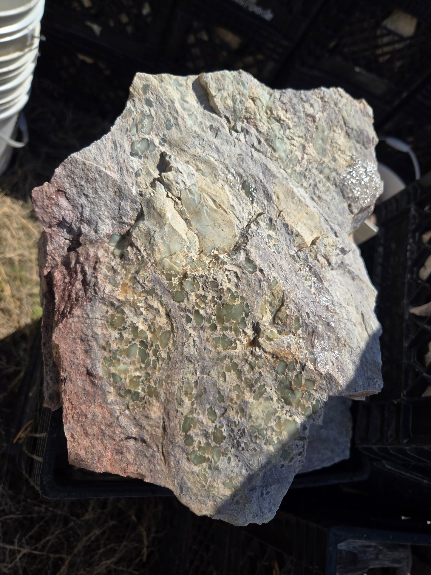 Chalcosiderite in Rhyolite & Alunite