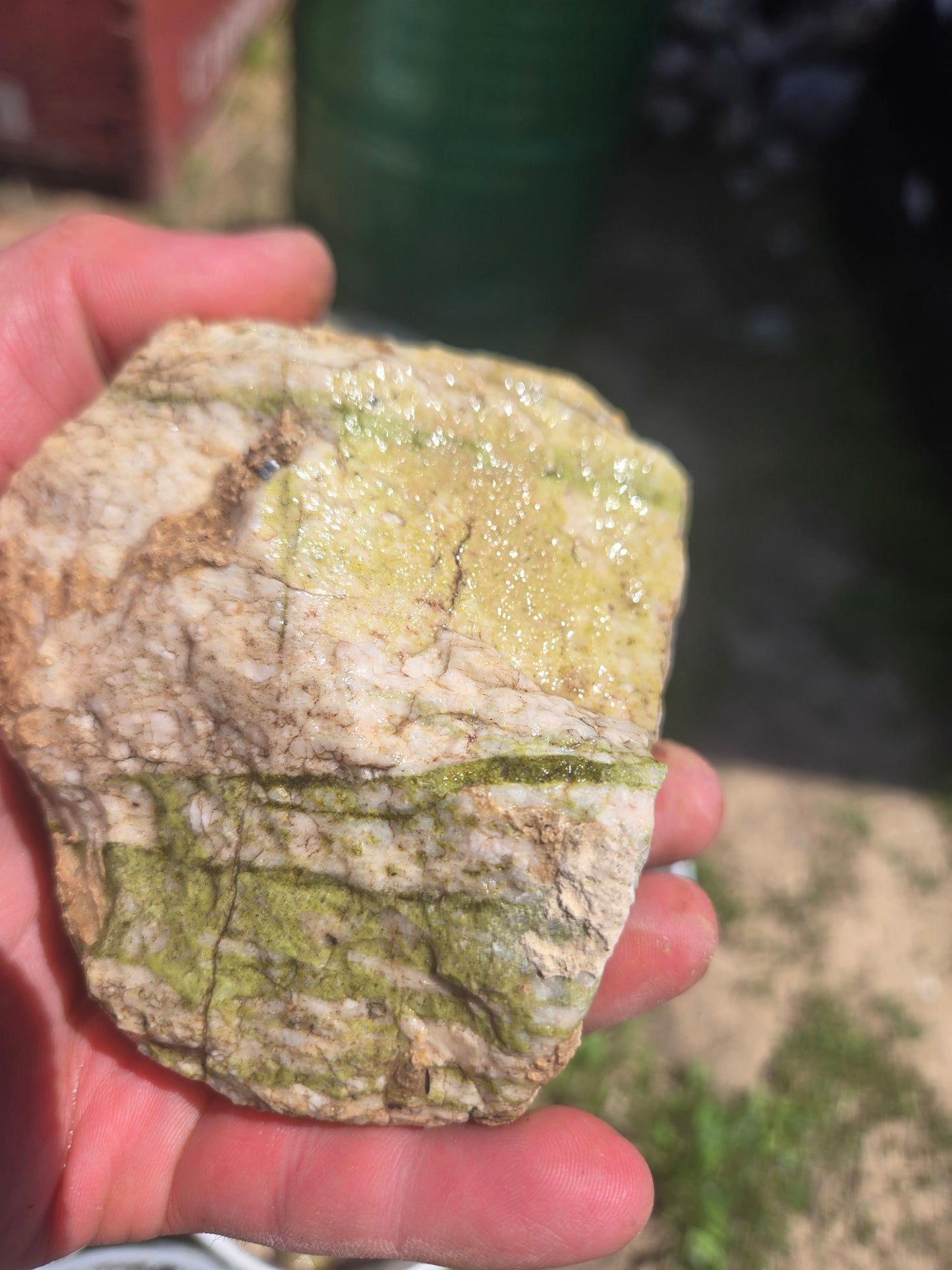 Epidote W/ Quartz, Lime Green