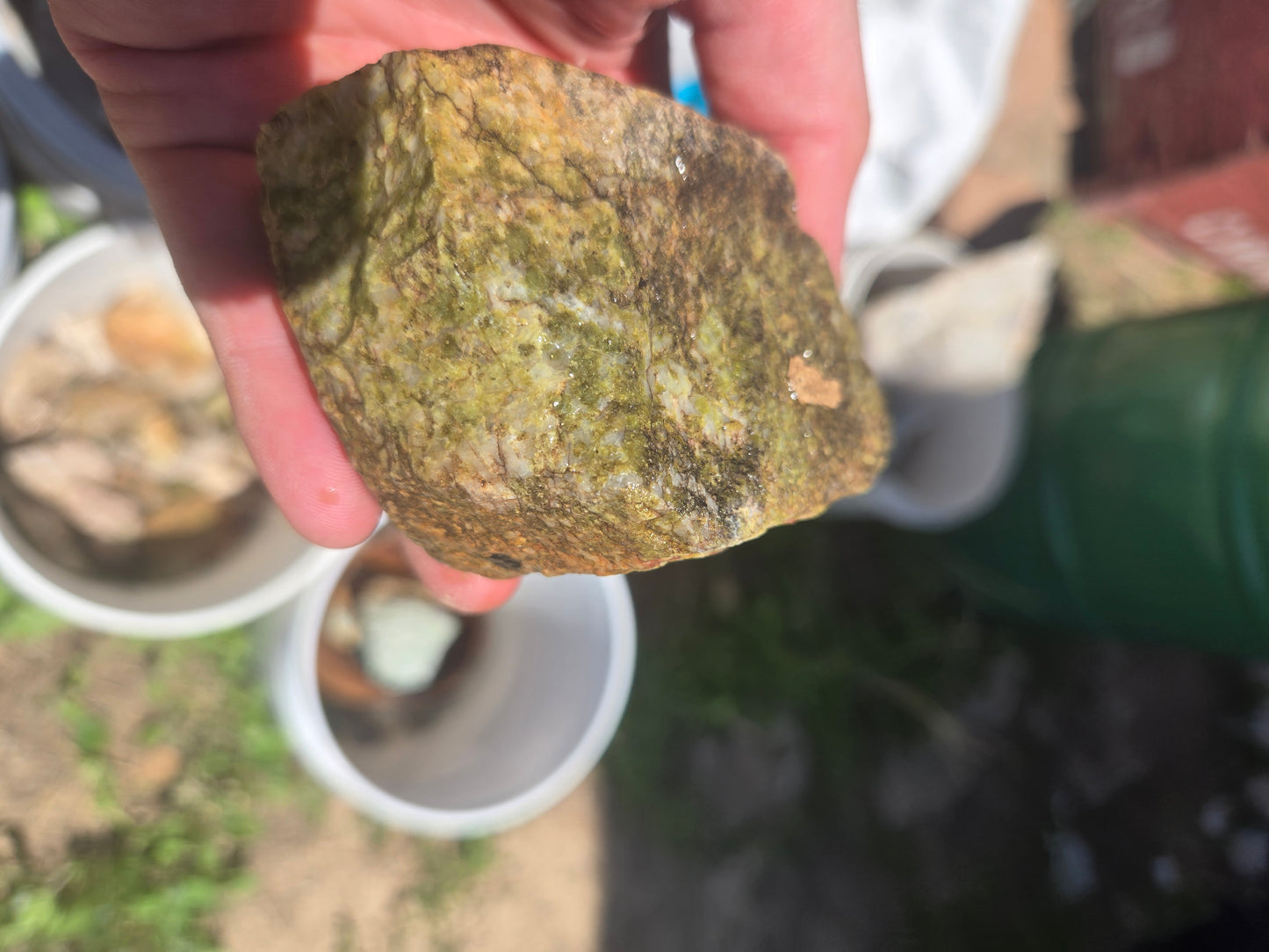 Epidote W/ Quartz, Lime Green