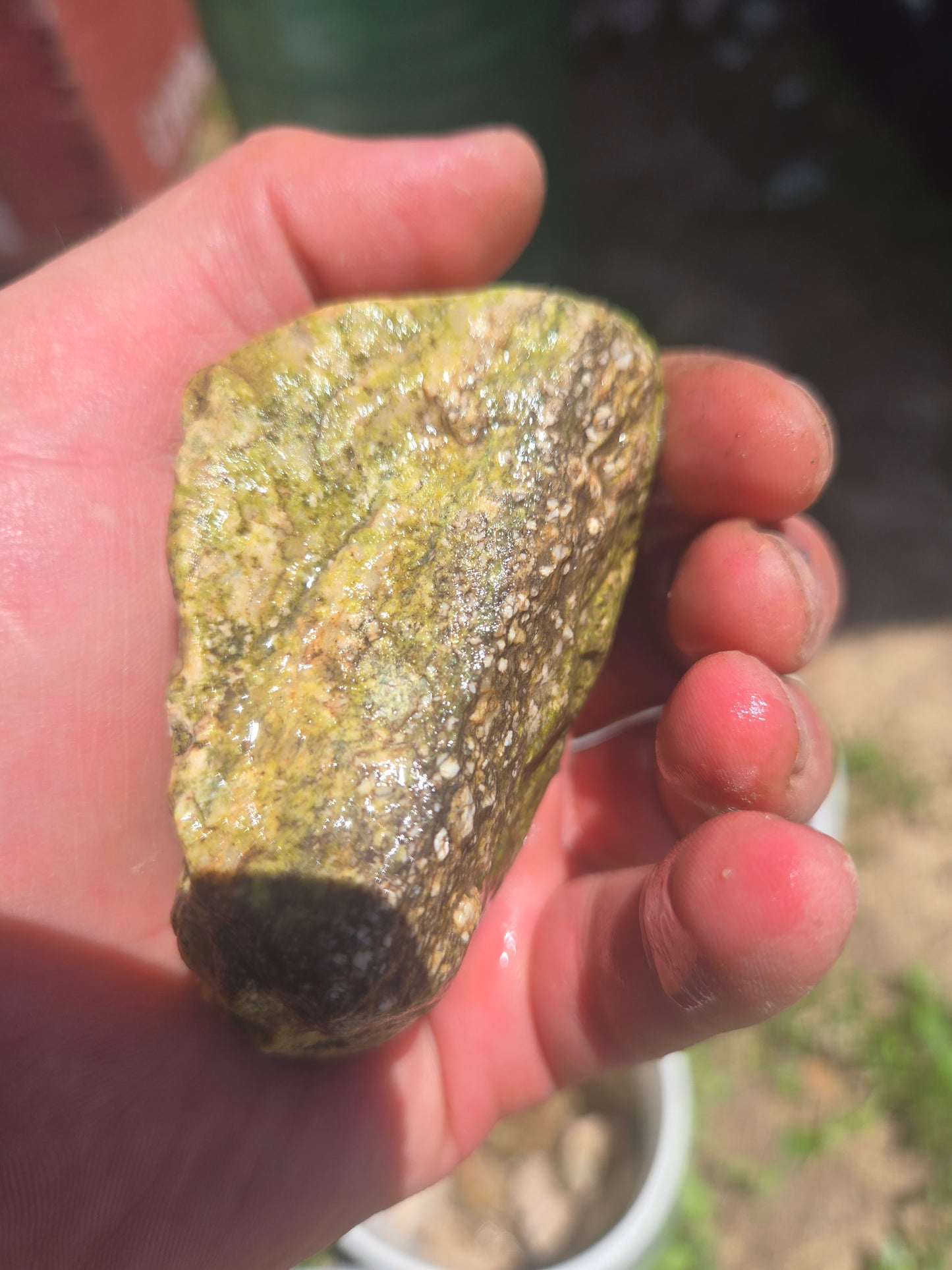 Epidote W/ Quartz, Lime Green