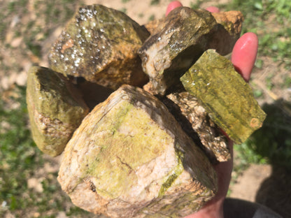 Epidote W/ Quartz, Lime Green