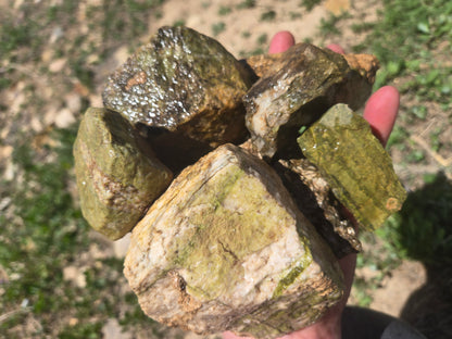 Epidote W/ Quartz, Lime Green