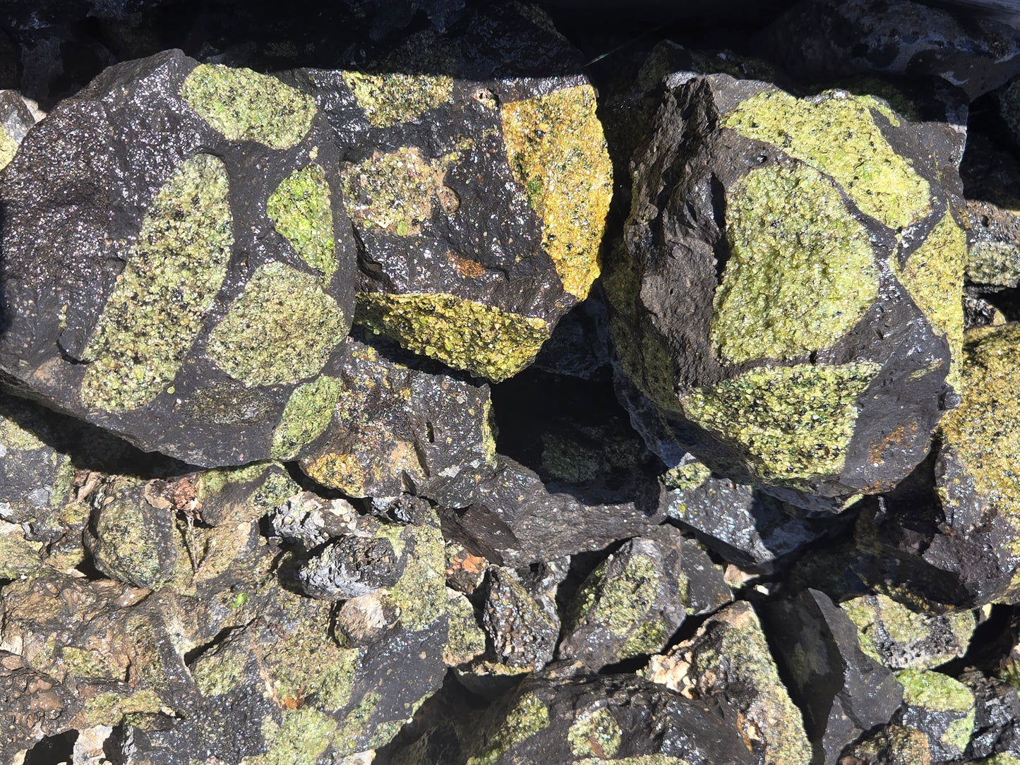 Peridot in Basalt Matrix