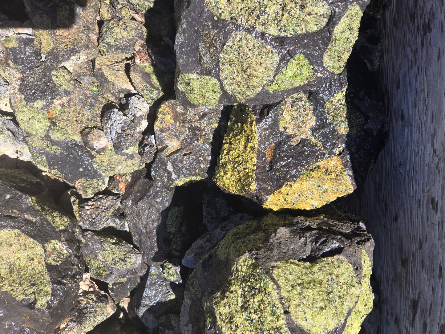 Peridot in Basalt Matrix