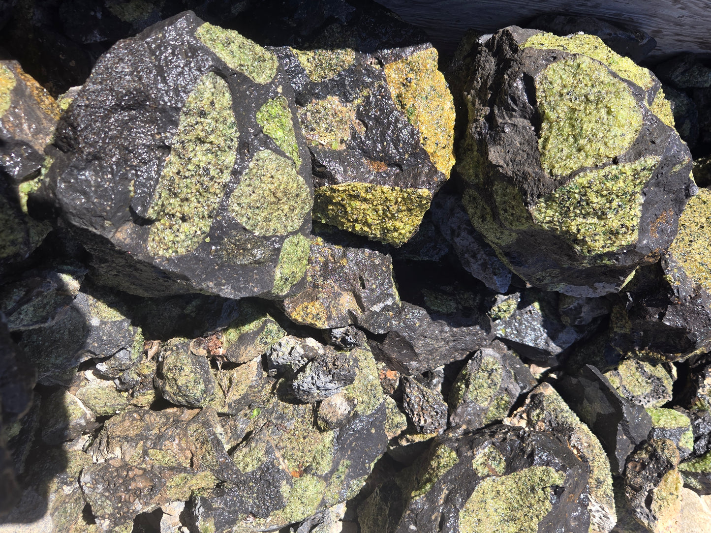 Peridot in Basalt Matrix
