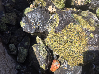 Peridot in Basalt Matrix