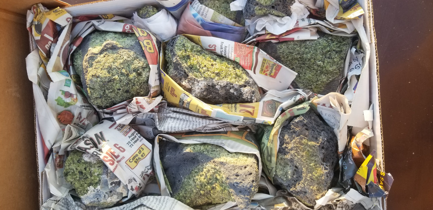 Peridot in Basalt Matrix
