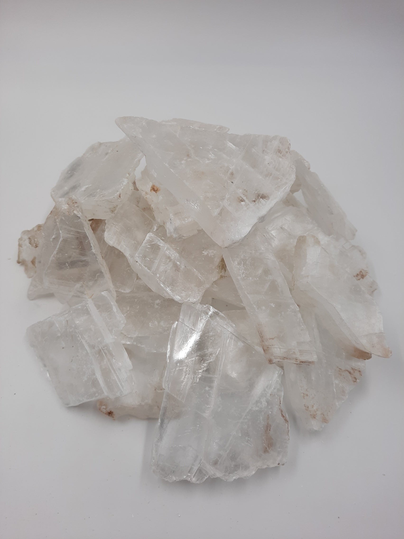 Shards of clear selenite crystal in wholesale lot