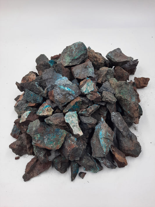 Specular Hematite with Chrysocolla and Cooprite bulk lot