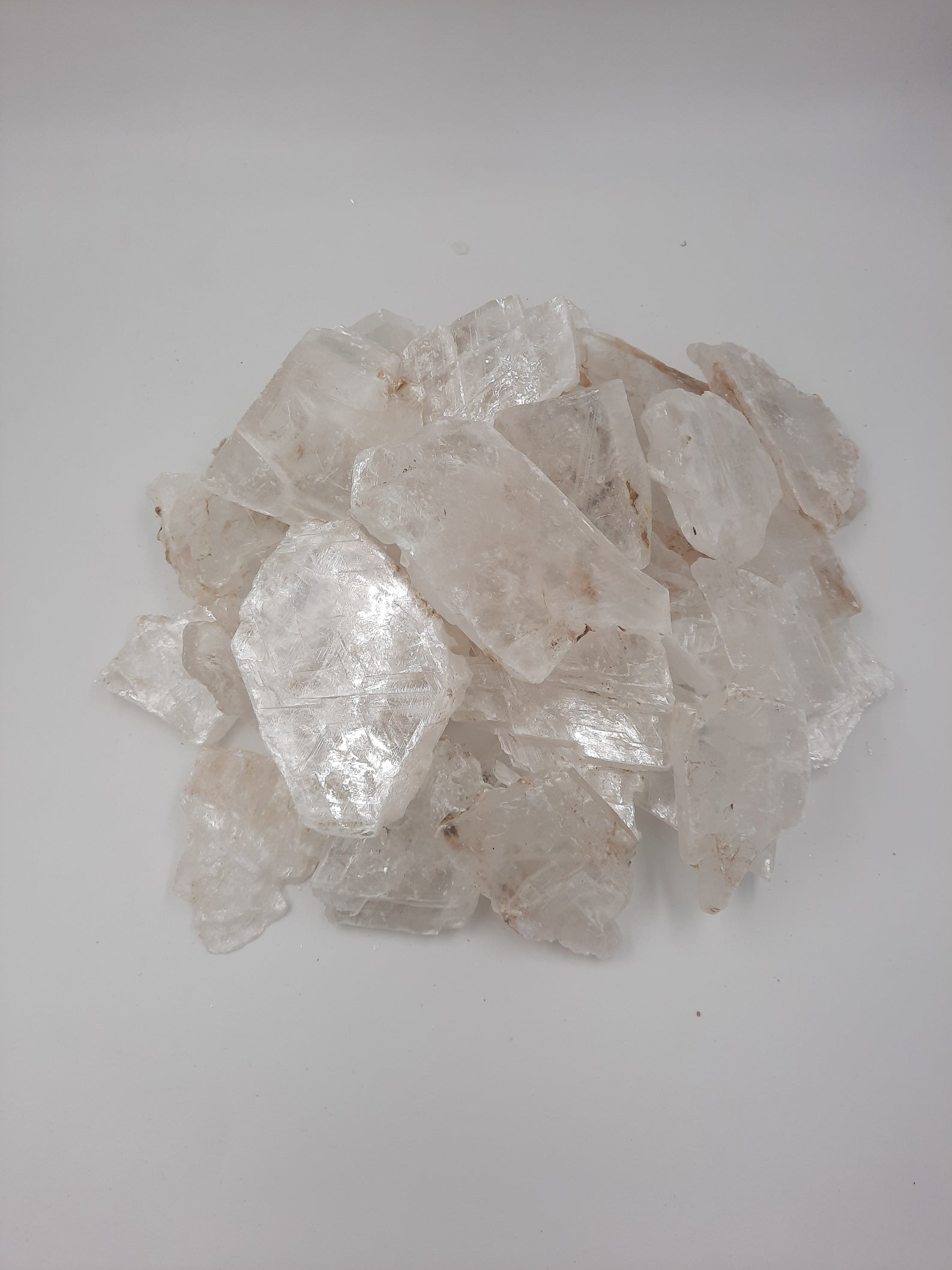 3 to 6 inch chunks of semi clear crystals (selenite)